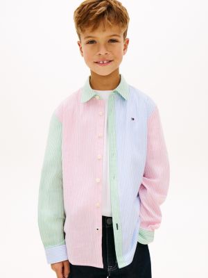 Kids' Mixed Stripe Stretch Oxford Shirt
