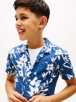 Детские рубашки Tommy Hilfiger Kids' Linen-Cotton Blend Floral Shirt — фото 2