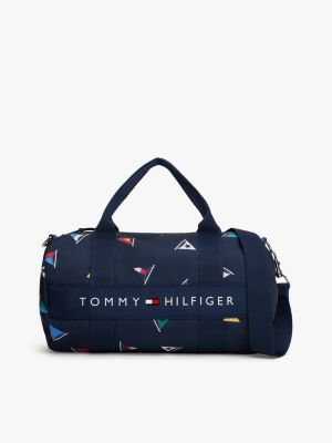 Kids' Allover Sailing Flag Duffle Bag, Carbon Navy Multi