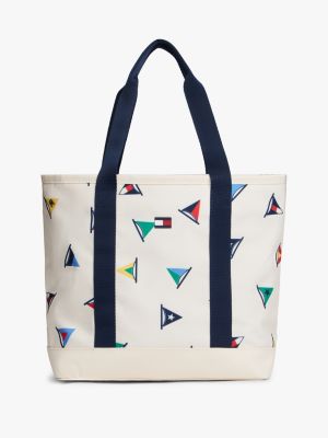 Kids' Allover Sailing Flag Tote Bag, Calico Multi