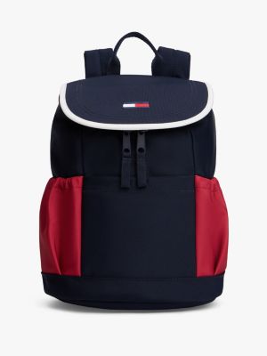 Kids' Colorblock Flap Backpack, Space Blue/Bright White/Medium Red