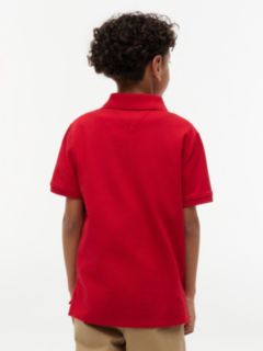 Kids' Colorblock Flag Stretch Polo — Red 4