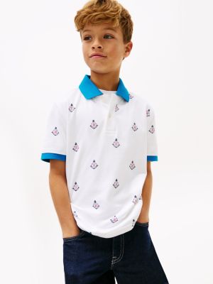 Kids' Allover Nautical Logo Stretch Polo from Tommy Hilfiger - $19.75