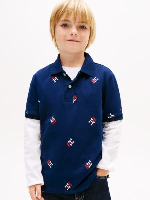Kids' Allover Monogram Logo Stretch Polo from Tommy Hilfiger - $23.70