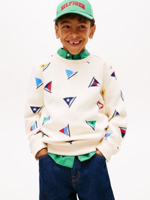 Kids' Allover Sailing Flag Sweatshirt, Calico