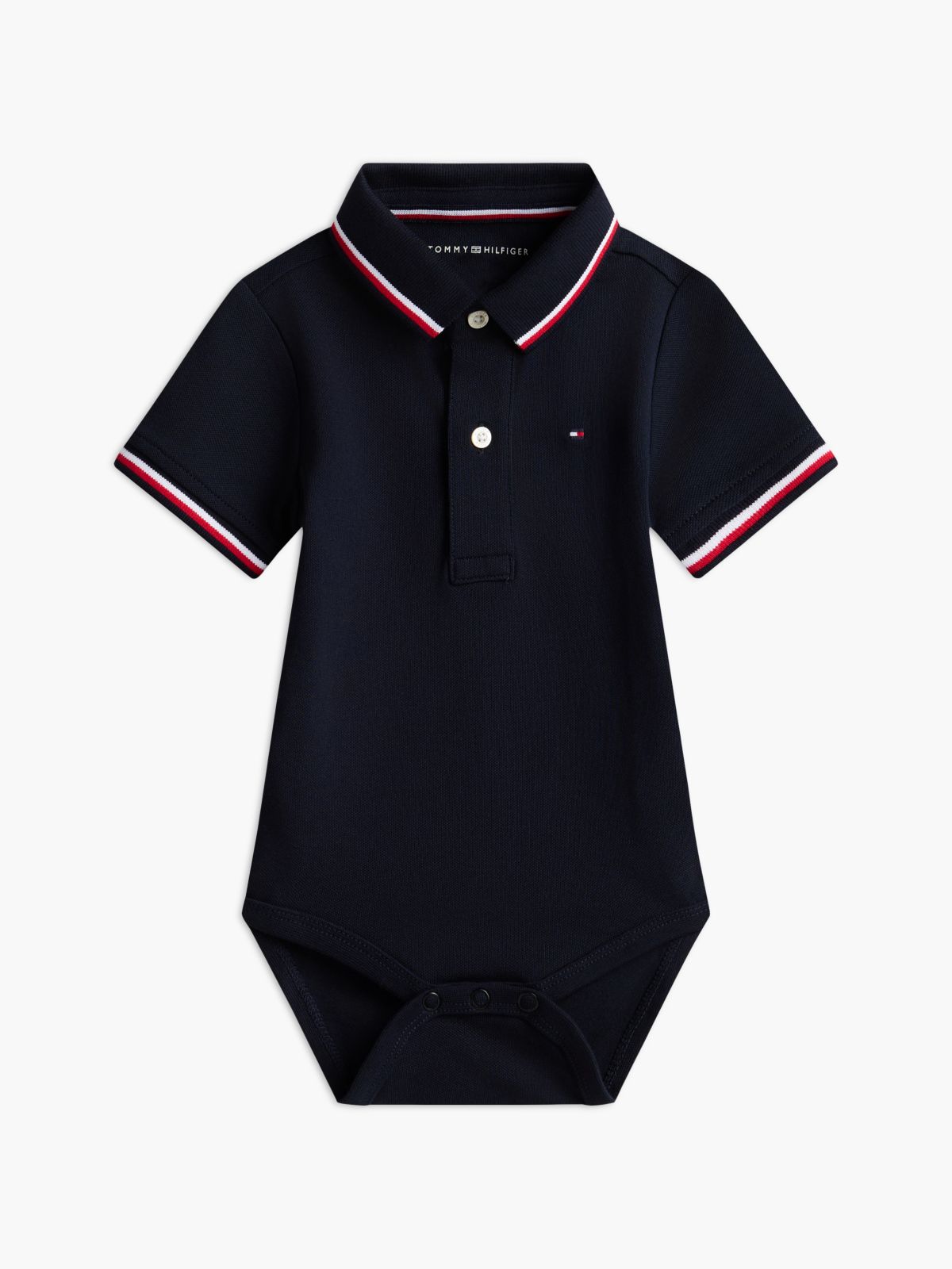 Babies' Tommy Wicking Polo Onesie — Navy Blue