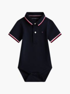 Babies' Tommy Wicking Polo Onesie — Navy Blue 1