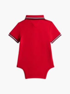 Babies' Tommy Wicking Polo Onesie — Red 2