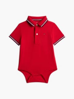 Babies' Tommy Wicking Polo Onesie — Red 1