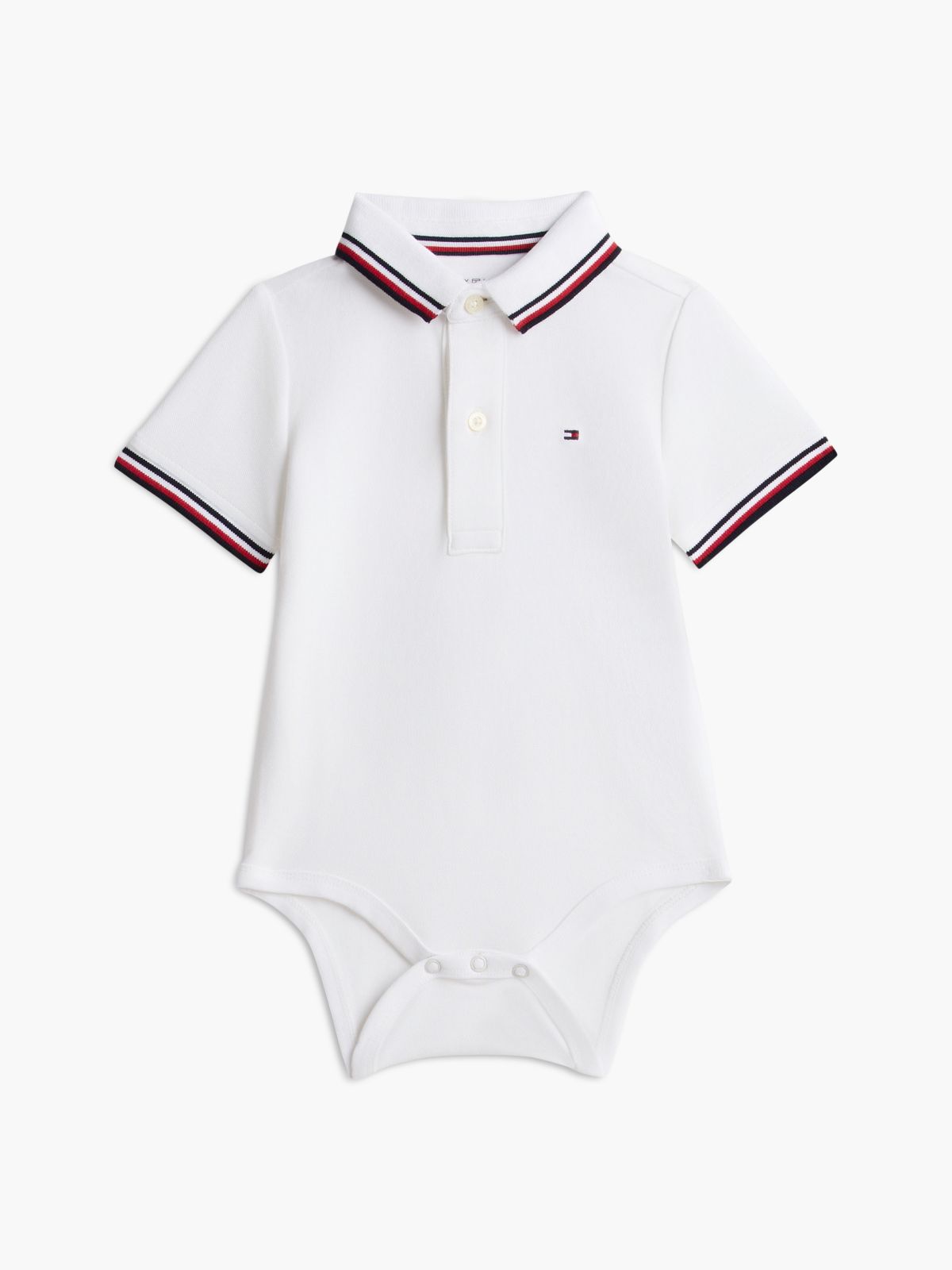Babies' Tommy Wicking Polo Onesie — White