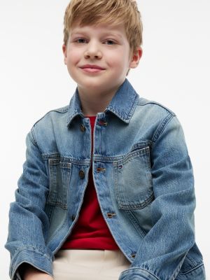 Детские куртки Tommy Hilfiger Kids' Hilfiger Flag Denim Jacket — фото 4
