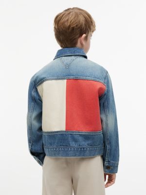 Детские куртки Tommy Hilfiger Kids' Hilfiger Flag Denim Jacket — фото 5