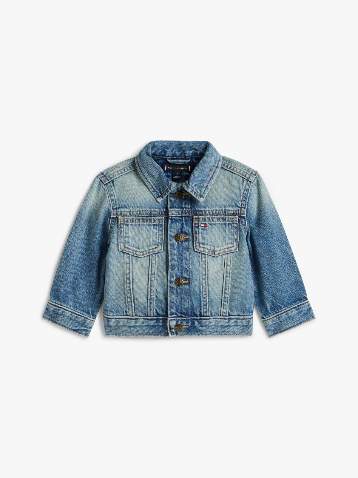 Babies' Hilfiger Flag Denim Jacket — Med Wash