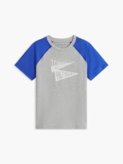 Kids' Pennant Logo Raglan T-Shirt — Light Grey Heather 5