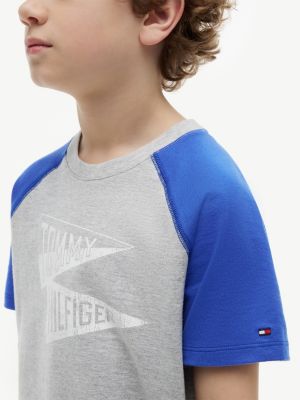 Детские футболки Tommy Hilfiger Kids' Pennant Logo Raglan T-Shirt — фото 3