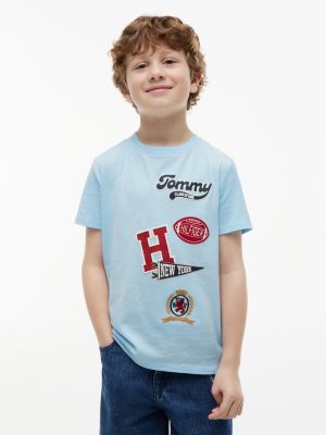 Kids' Mixed Varsity Badge T-Shirt, Sail Blue