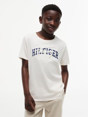 Kids' Hilfiger Graphic T-Shirt, Ivory Petal