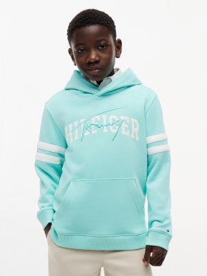 Kids' Hilfiger Logo Hoodie, Miami Aqua