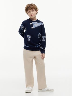 Детские худи Tommy Hilfiger Kids' Allover Tommy Logo Sweatshirt — фото 2