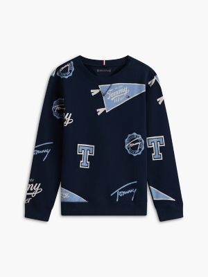 Детские худи Tommy Hilfiger Kids' Allover Tommy Logo Sweatshirt — фото 5
