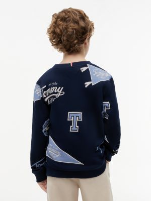 Детские худи Tommy Hilfiger Kids' Allover Tommy Logo Sweatshirt — фото 4