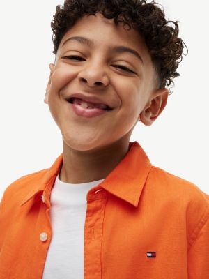 Детские рубашки Tommy Hilfiger Kids' Linen-Cotton Blend Shirt — фото 3