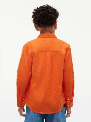 Детские рубашки Tommy Hilfiger Kids' Linen-Cotton Blend Shirt — фото 4