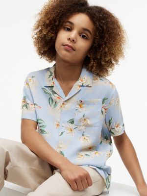 Детские рубашки Tommy Hilfiger Kids' Floral Print Camp Shirt — фото 3