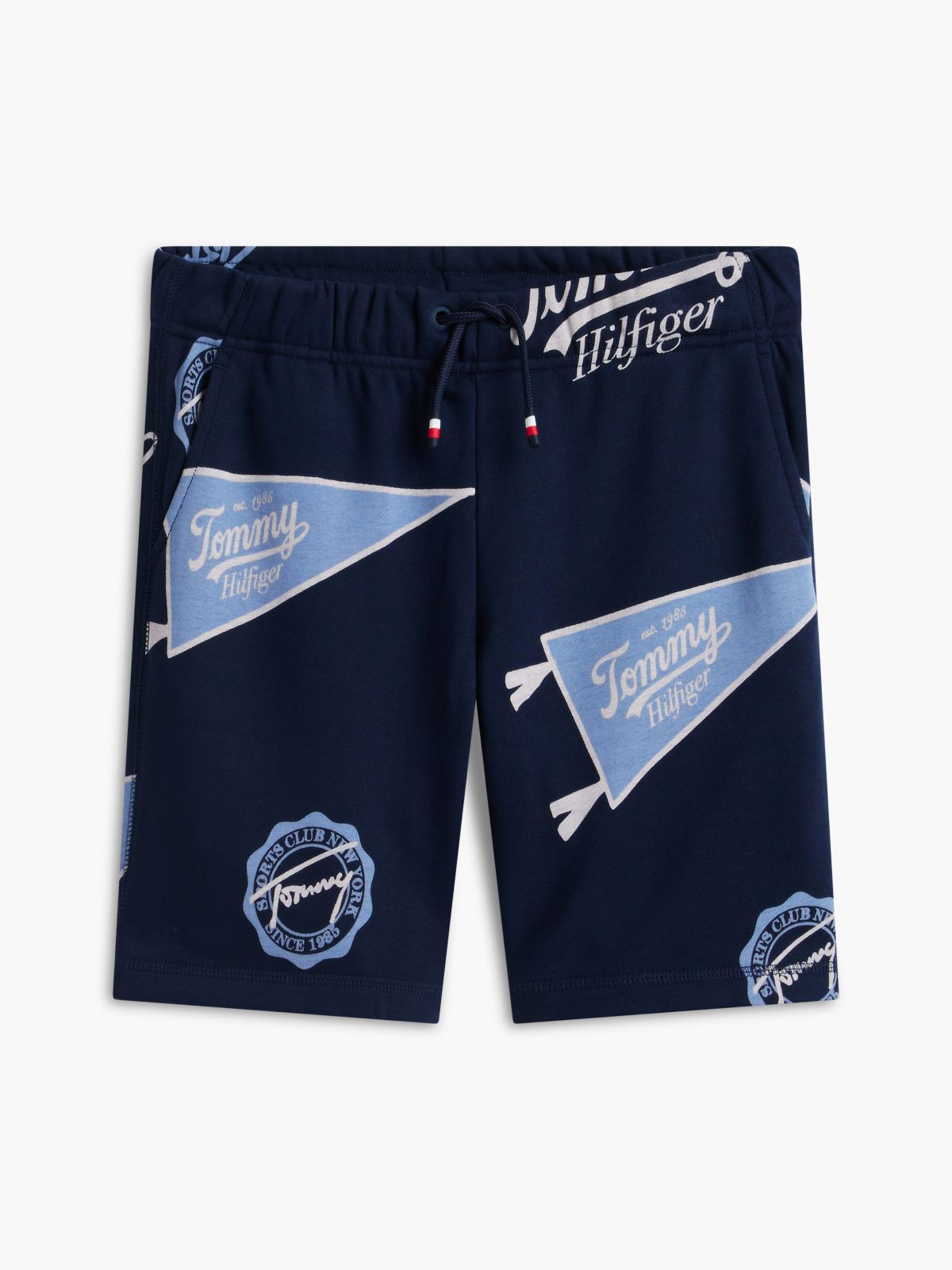 Kids' Allover Tommy Logo Sweatshort — Dark Night Navy