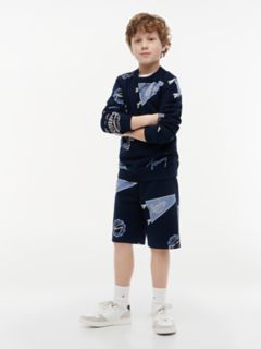 Kids' Allover Tommy Logo Sweatshort — Dark Night Navy 2