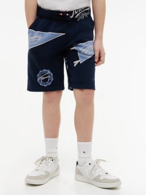 Kids' Allover Tommy Logo Sweatshort, Dark Night Navy