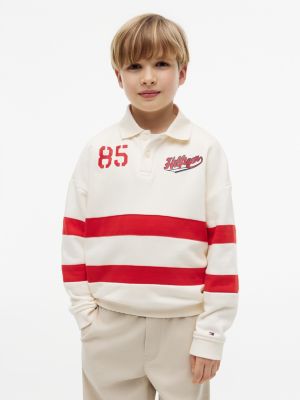 Kids' 85 Logo Polo Sweatshirt, Deep Crimson