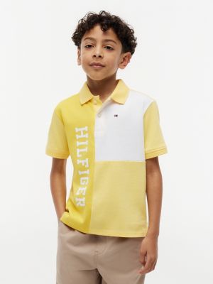 Kids' Colorblock Logo Stretch Polo, Soleil