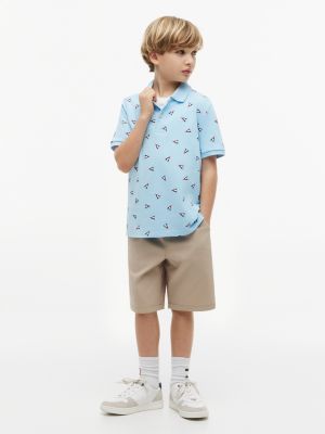 Детские свитеры Tommy Hilfiger Kids' Allover Nautical Flag Stretch Polo — фото 2