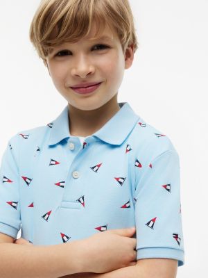Детские свитеры Tommy Hilfiger Kids' Allover Nautical Flag Stretch Polo — фото 3