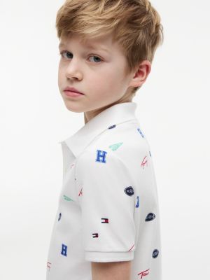 Детские свитеры Tommy Hilfiger Kids' Allover Mixed Logo Stretch Polo — фото 3