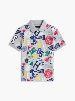 Детские топы Tommy Hilfiger Kids' Allover Mixed Varsity Stretch Polo — фото 5