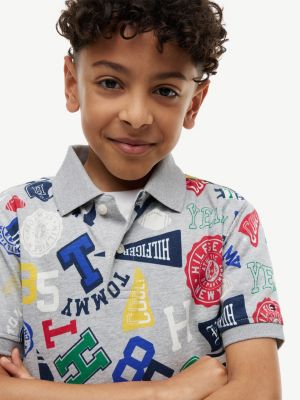 Детские топы Tommy Hilfiger Kids' Allover Mixed Varsity Stretch Polo — фото 3