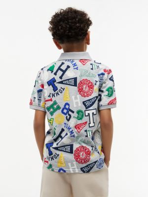 Детские топы Tommy Hilfiger Kids' Allover Mixed Varsity Stretch Polo — фото 4