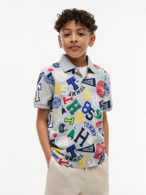 Детские топы Tommy Hilfiger Kids' Allover Mixed Varsity Stretch Polo