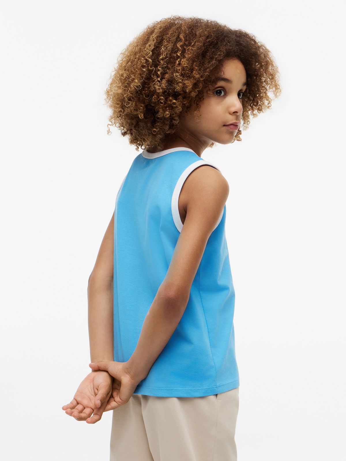 Kids' Script Tommy Logo Tank Top — Frigid Blue