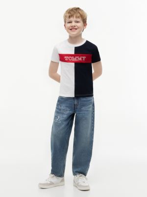 Детские футболки Tommy Hilfiger Kids' Colorblock Tommy Logo T-Shirt — фото 2