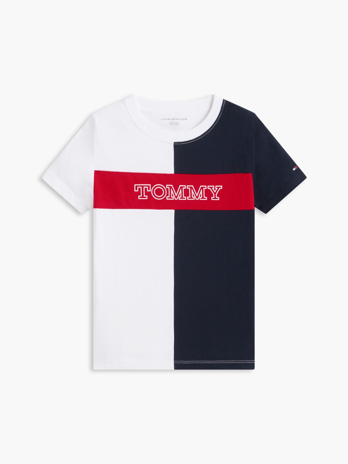 Kids' Colorblock Tommy Logo T-Shirt — Optic White