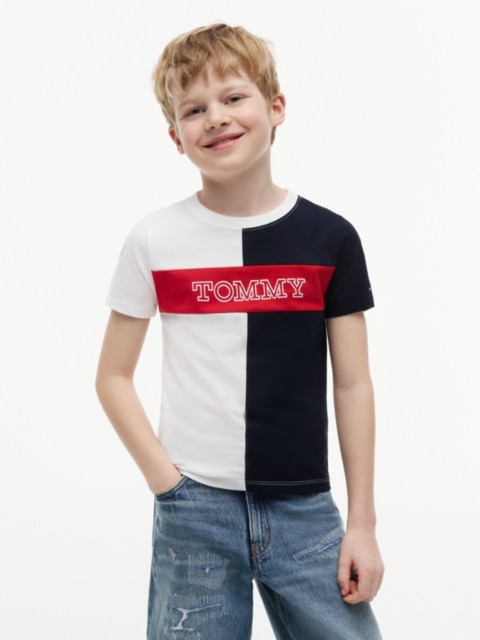 Детские футболки Tommy Hilfiger Kids' Colorblock Tommy Logo T-Shirt