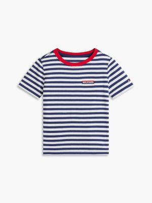 Детские футболки Tommy Hilfiger Kids' Hilfiger Logo Striped T-Shirt — фото 5