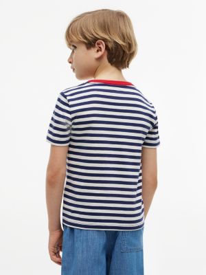 Детские футболки Tommy Hilfiger Kids' Hilfiger Logo Striped T-Shirt — фото 4