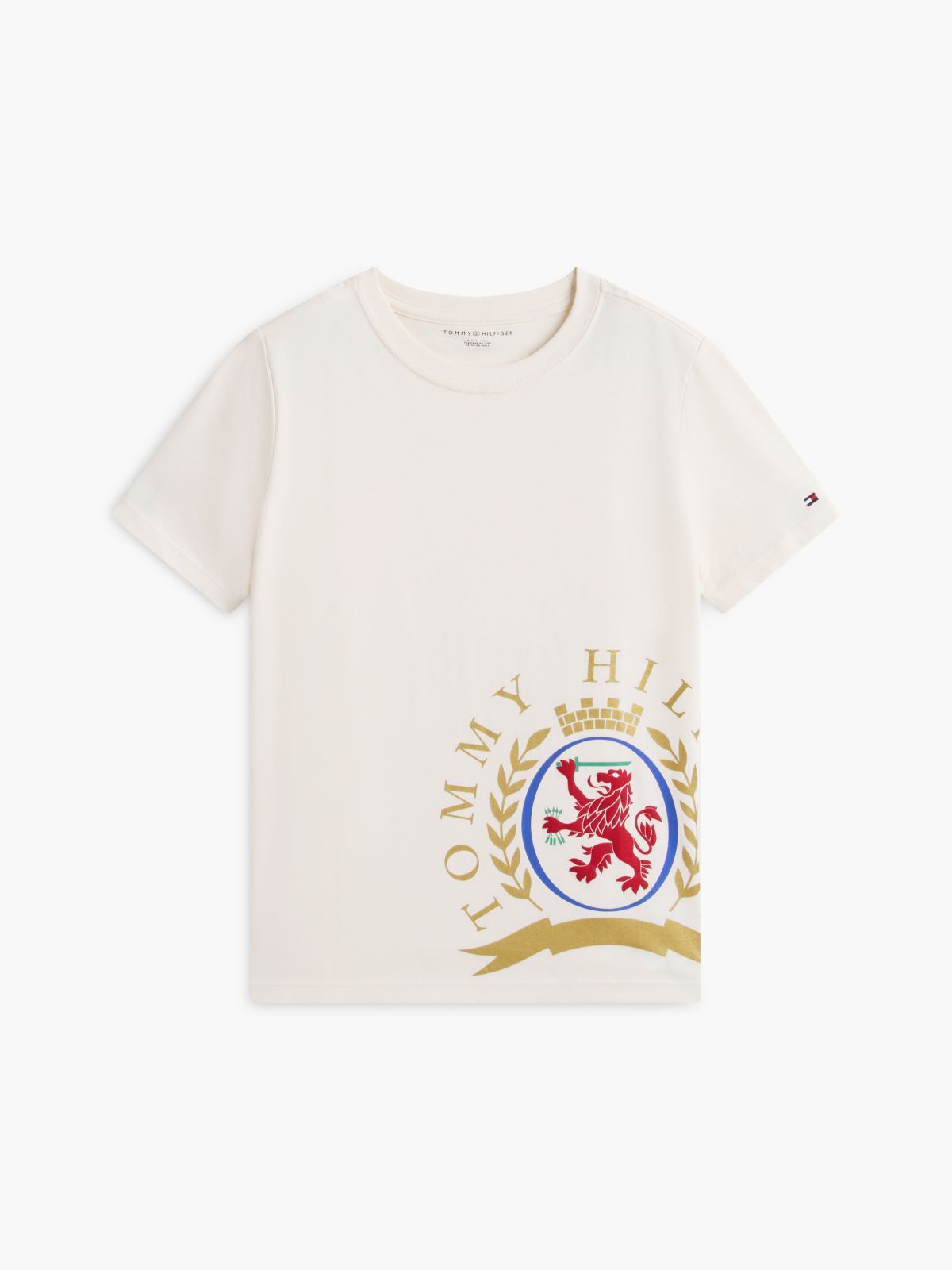 Kids' Crest Logo T-Shirt — Ivory Petal
