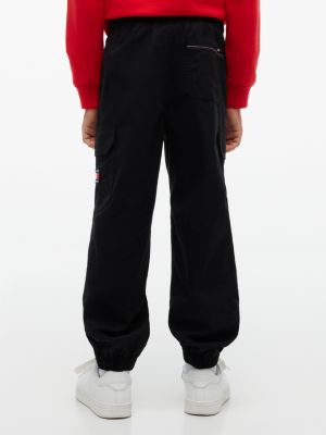 Детские брюки Tommy Hilfiger Lightweight Cargo Jogger, цвет: Чёрный — фото 4