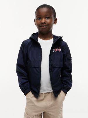 Kids' Hooded Sailing Jacket, Navy Blue