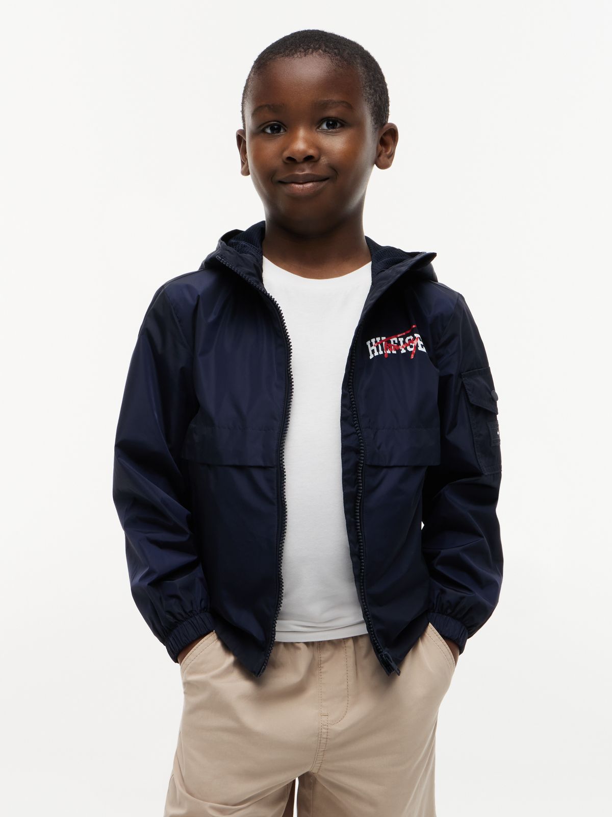 Kids' Hooded Sailing Jacket — Navy Blue